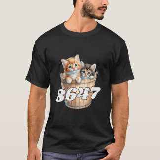 T-shirt 8647 Floral Rétro Subtil 86 47 Chats Mignons Chato