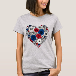 T-shirt 8647 Floral Subtle Anti Trump Heart