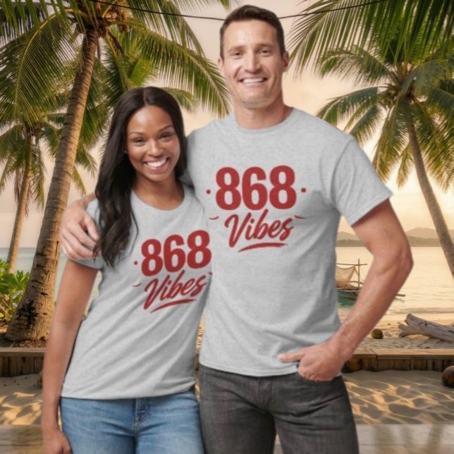 T-SHIRT 868 VIBES - TEXTE ROUGE (Créateur téléchargé)