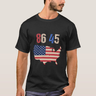 T-shirt 86 45 Chemise Vintage Trump contre le drapeau patr