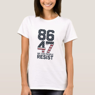 T-shirt 86 47 Résister Anti Trump Vintage 8647 Drapeau Usa