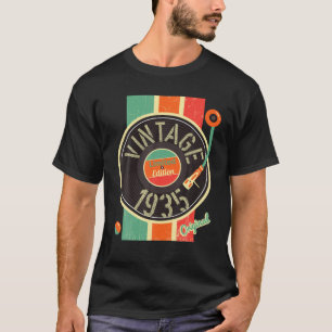 T-shirt 86 Anniversaire Homme Femme 1935 Tourne-disque Vin