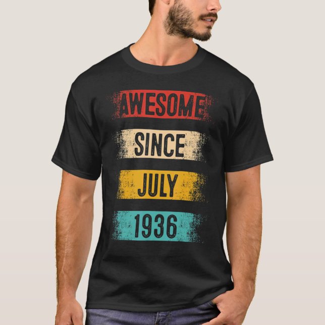 T-shirt 86 ans Awesome depuis juillet 1936 86e anniversair (Devant)