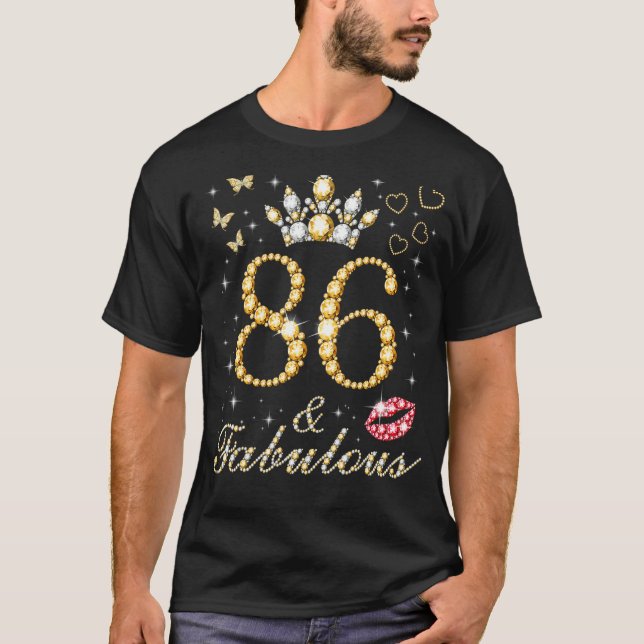 T-shirt 86 & Fabuleux 86e anniversaire 86 ans vieux et fab (Devant)