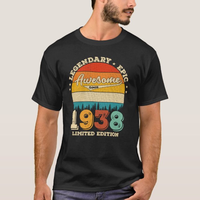 T-shirt 87 Ans Anniversaire 1938 Magnifique 87ème annivers (Devant)