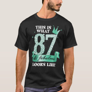 T-shirt 87 & Fabulous I Turquoise Black Party Group Photo