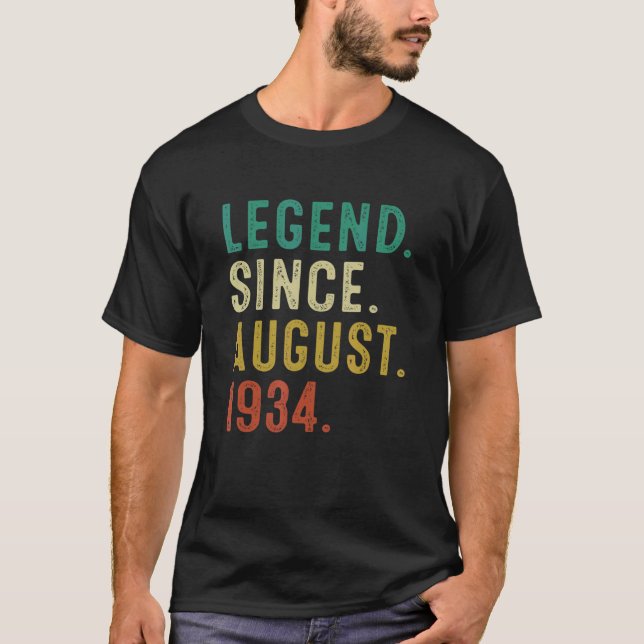 T-shirt 88 Ans Légende depuis août 1934 88e anniversaire (Devant)