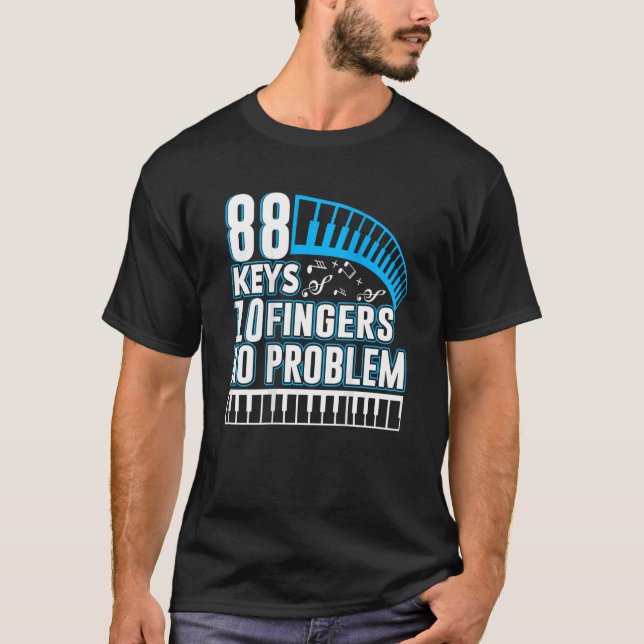 T-shirt 88 Touches 10 Doigts Pas de problème Arrière-plan (Devant)