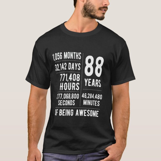 T-shirt 88e anniversaire Hommes Femmes Drôle 88 ans (Devant)