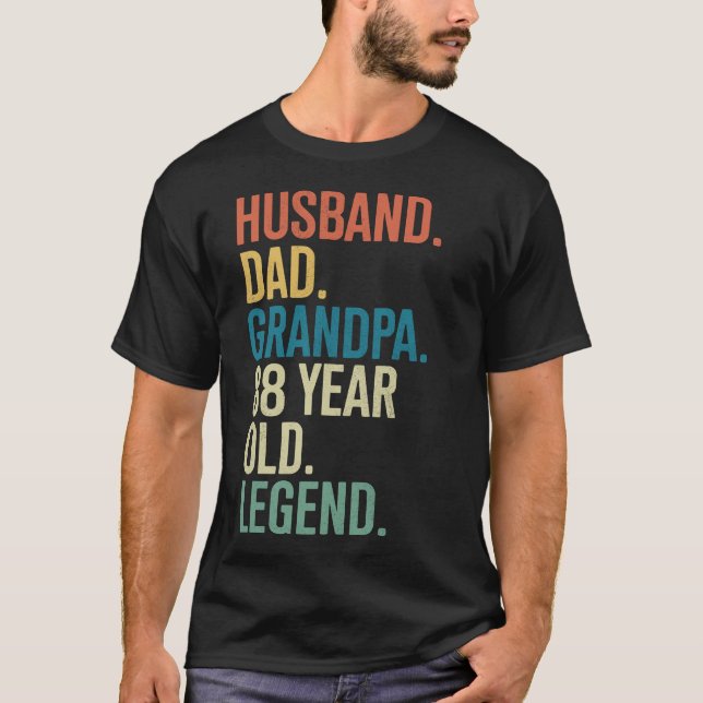 T-shirt 88th Birthday Husband Dad Grandpa Year Old Legend (Devant)