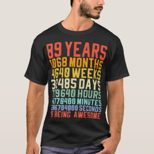 T-shirt 89 Ans 89e Anniversaire Mois Vintages Jours Réserv