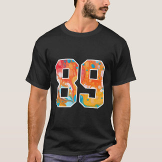 T-shirt 89 Numéros D'Équipe De Sport Colorés Avant Et Arri