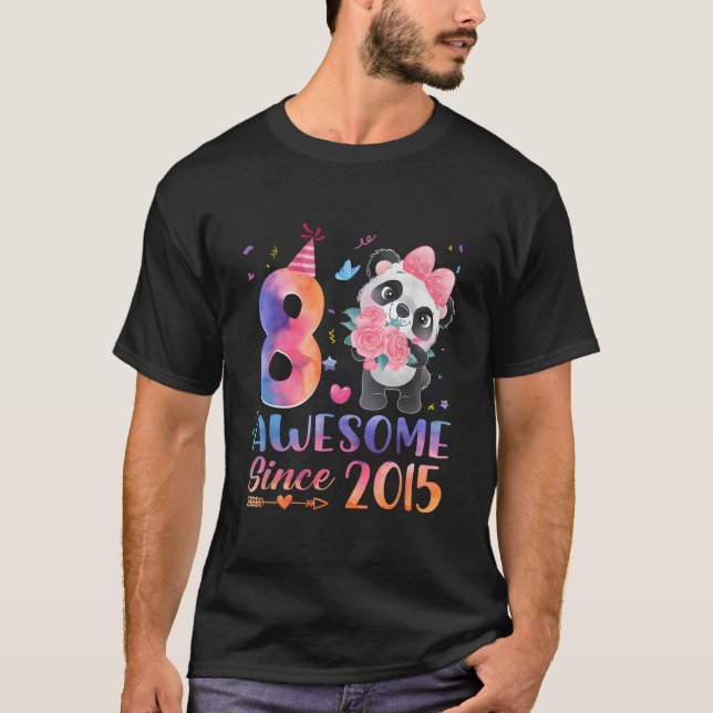 T-shirt 8 8ème Panda Incroyable Depuis 2015 (Devant)