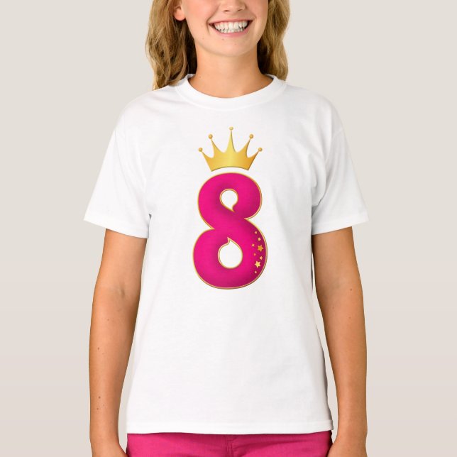 T-shirt 8 An, conception de fête d'anniversaire pour les f (Devant)
