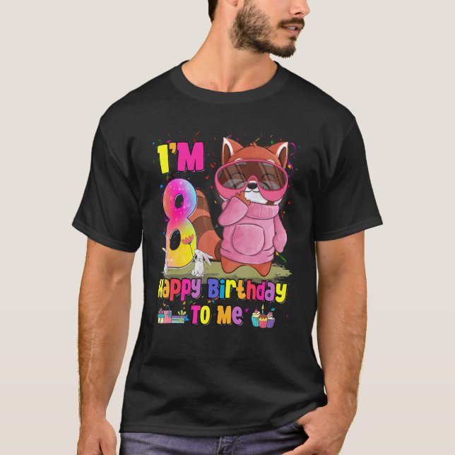 T-shirt 8 Ancienne fille Princesse Little Red Panda 8e Bir (Devant)