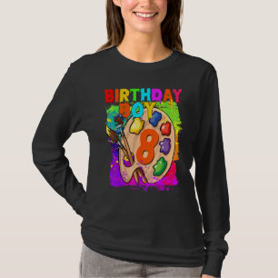 T-shirt 8 Anniversaire Boy Art Peinture B Jour 8 Anniversa