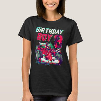 T-shirt 8 Anniversaire Boy Racing Voiture 8 Ans Enfants