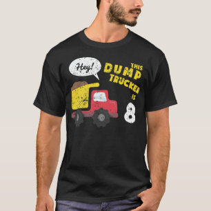 T-shirt 8 Anniversaire Camion de construction de camions d