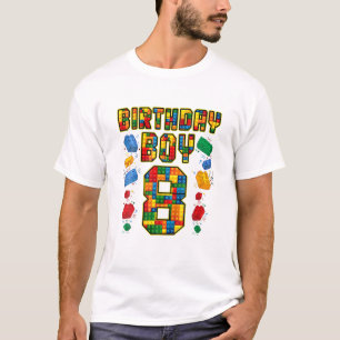 T-shirt 8 Anniversaire Maître Constructeur Bâtiment 8 Ans