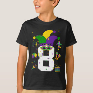 T-shirt 8 Anniversaire Mardi Gras Thème 8 Anniversaires Ga