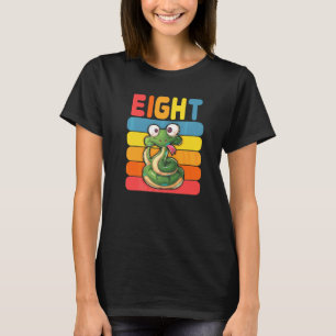 T-shirt 8 Anniversaire Vintage Serpent animal Reptile 8 an