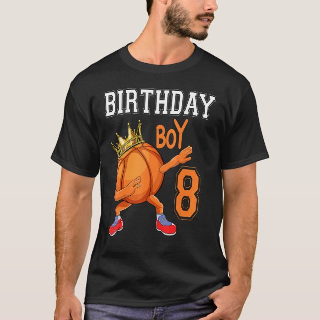 T-shirt 8 ans 8e anniversaire Basketball garçon (Devant)