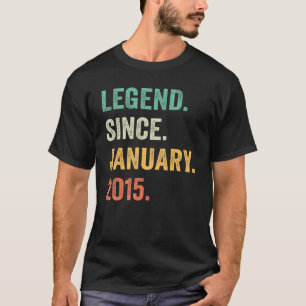 T-shirt 8 Ans 8e Anniversaire Légende Garçon Depuis Janvie
