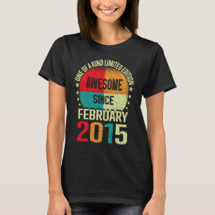 T-shirt 8 Ans Awesome Depuis Février 2015 Anniversaire 8