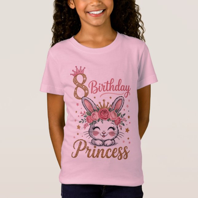 T-Shirt 8 ans d'anniversaire Princesse Lapin (Devant)