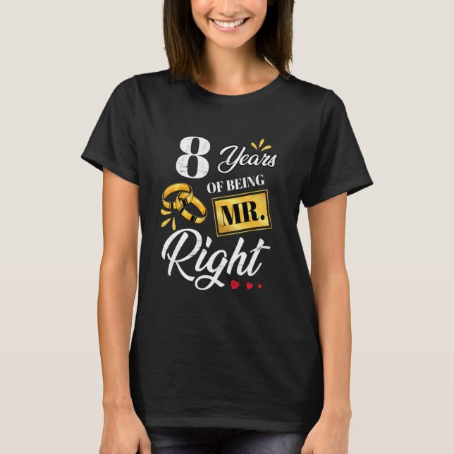 T-shirt 8 Ans D'Être M. Right Funny Couples Mariage A (Devant)