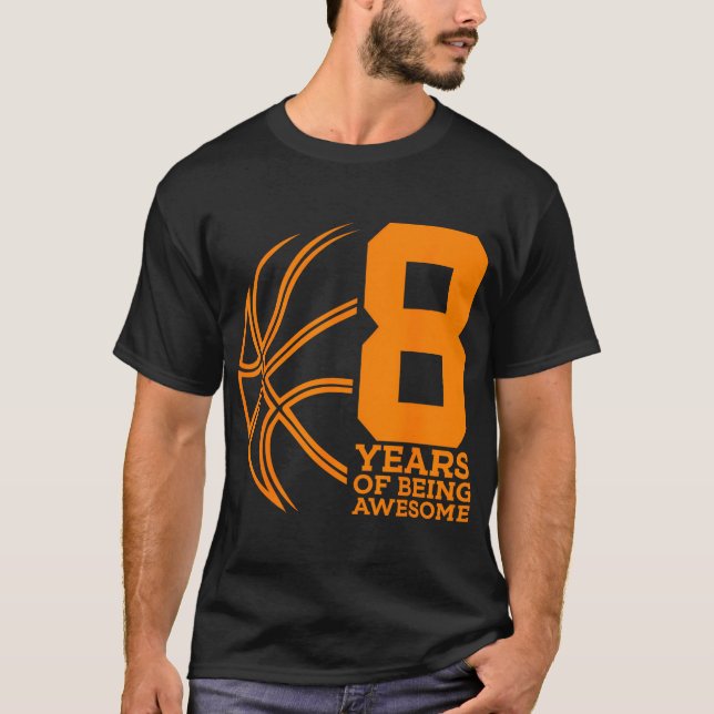 T-shirt 8 Ans D'Être Un Basket-Ball Génial 8E Anniversaire (Devant)