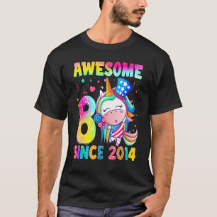 T-shirt 8 Ans Filles Ados mignonne Unicorn Boho 8e Bir