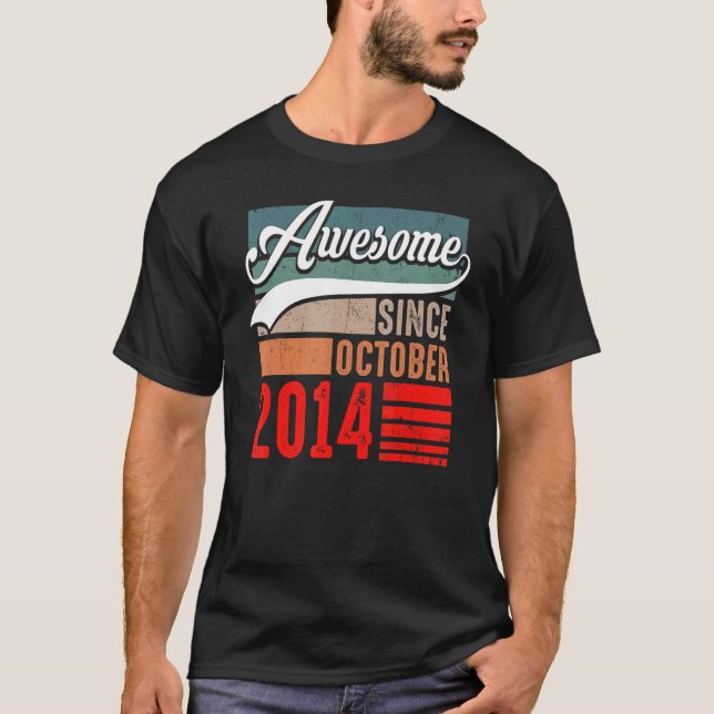 T-shirt 8 Ans Funny Awesome depuis Octobre 2014 8e B (Devant)