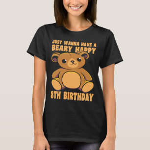 T-shirt 8 ans Joyeux 8ème anniversaire Beary Joyeux 8ème a