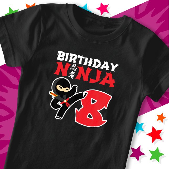 T-Shirt 8 ans Karate Ninja Party Enfants 8e anniversaire (Créateur téléchargé)