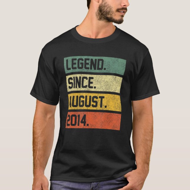 T-shirt 8 Ans Légende depuis août 2014 8e anniversaire (Devant)