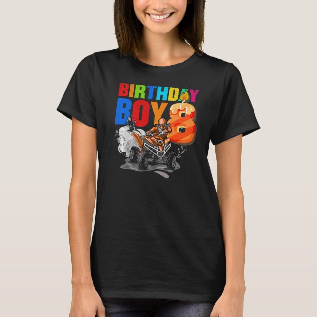T-shirt 8 ans Quad Anniversaire Thème de fête VTT 4 Roue (Devant)