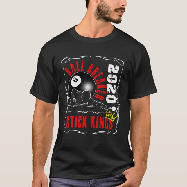 T-shirt 8 Ball Pool Billiards  Stick King Player Tea   1 (Devant)