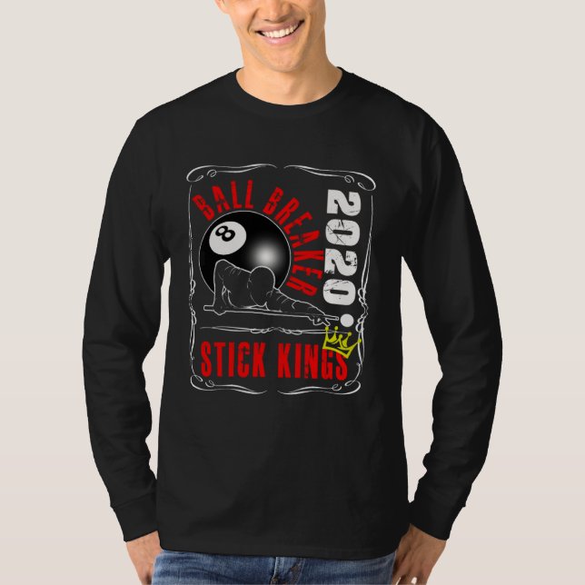 T-shirt 8 Ball Pool Billiards  Stick King Player Tea   1 (Devant)