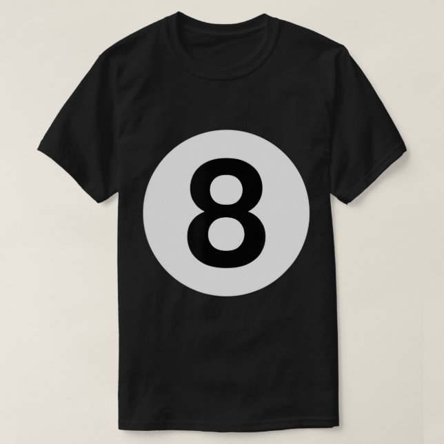 T-SHIRT 8 BALLES BILLIARDS TABLE DE PISCINE COSTUME HUIT B (Design devant)