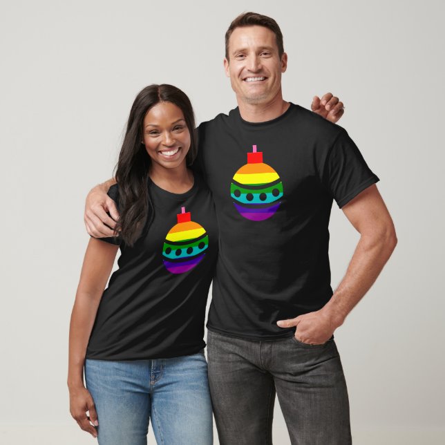 T-shirt 8 bandes LGBT Fierté Drapeau arc-en-ciel Bauble de (Unisexe)