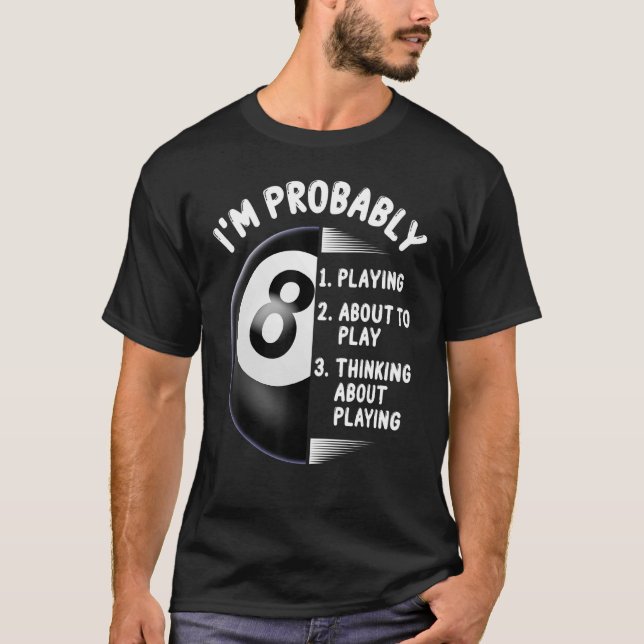T-shirt 8 Billard de joueurs de billard (Devant)