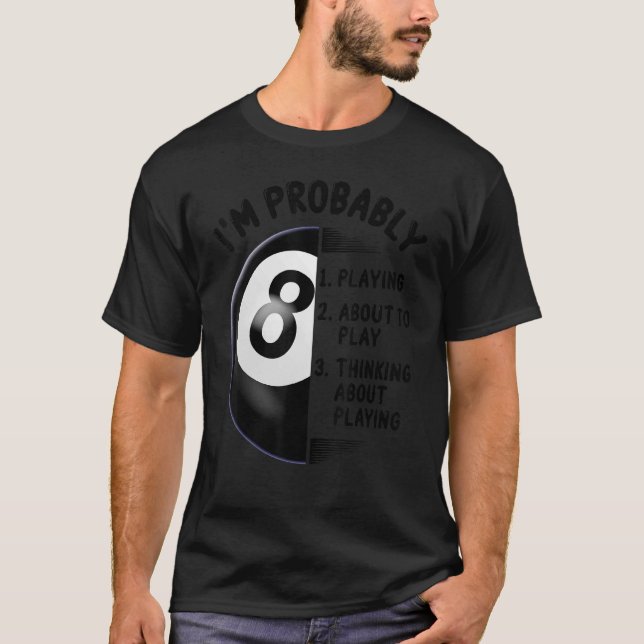T-shirt 8 Billard de joueurs de billard (Devant)