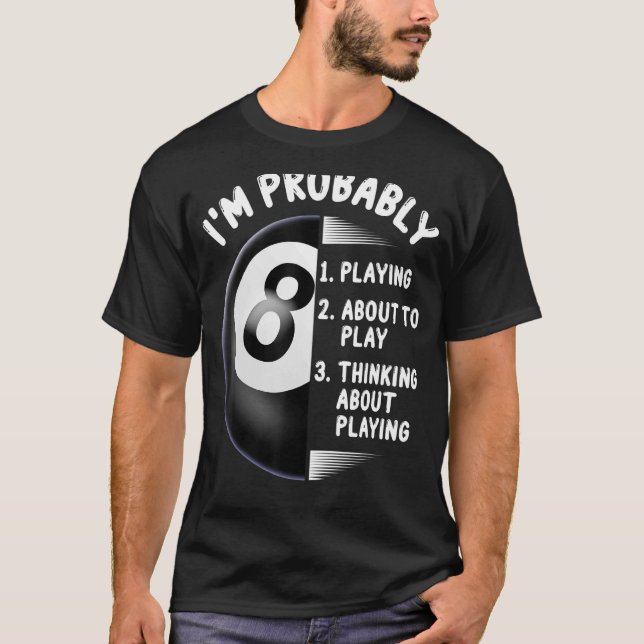 T-shirt 8 Billard de joueurs de billard (Devant)