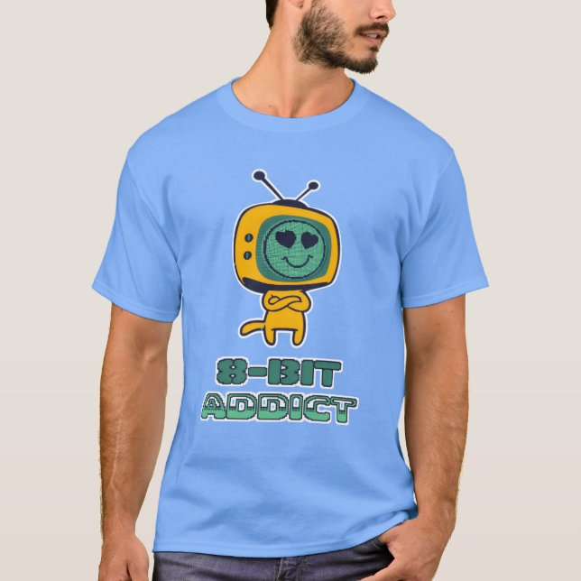 T-shirt 8 Bit Addict Retro Joueurs de jeu drôle (Devant)