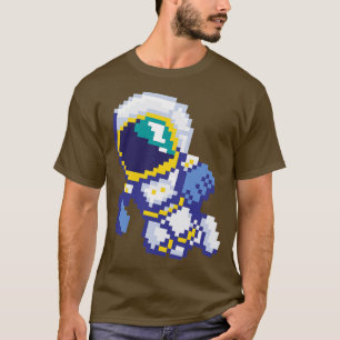 T-shirt 8 bits Pixel Astronaut Space Galaxy Science Rétro 