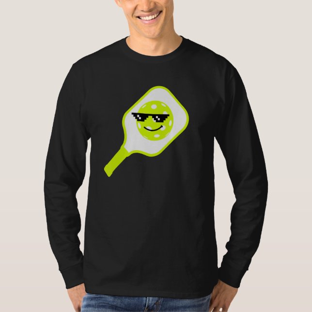 T-shirt 8 Bits Pixel Pickleball Avec Lunettes De Soleil Mè (Devant)