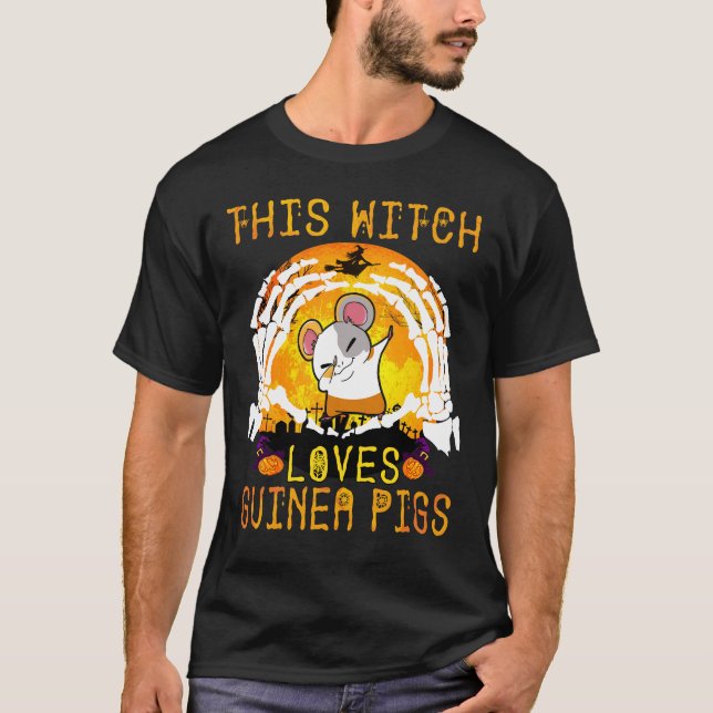 T-shirt 8 Cette sorcière adore les cochons d'Inde Hallowee (Devant)