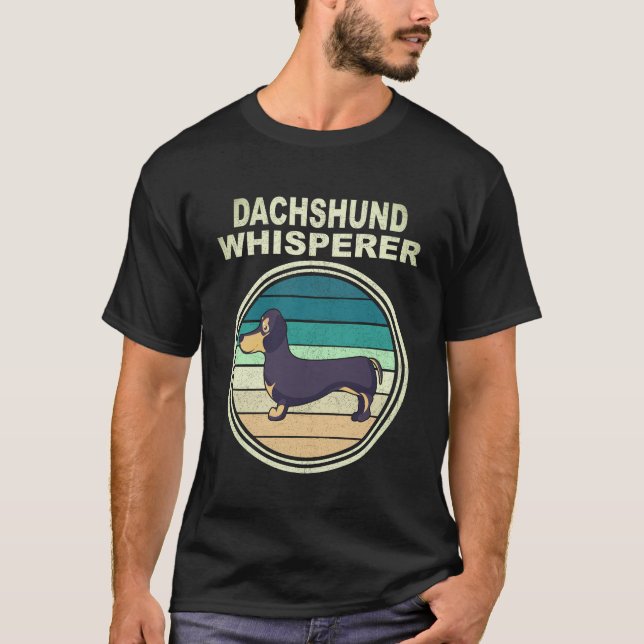 T-shirt 8 Chuchoteur de Dachshund Vintage (Devant)