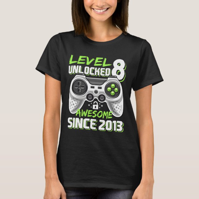 T-shirt 8 Déverrouillé Awesome 2013 jeu vidéo 8e anniversa (Devant)